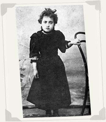 Gabriela a los seis años.